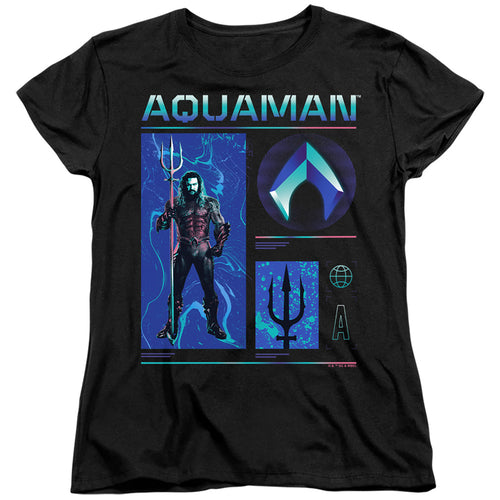 Aquaman Aquaman Stats Womens T-Shirt