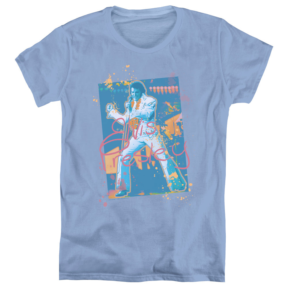 Elvis Presley Splatter Hawaii Womens T-Shirt