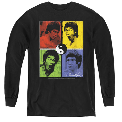 Bruce Lee Enter Color Block Youth Long Sleeve T-Shirt