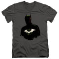 The Batman Silhouette with Riddler Logo V-Neck T-Shirt