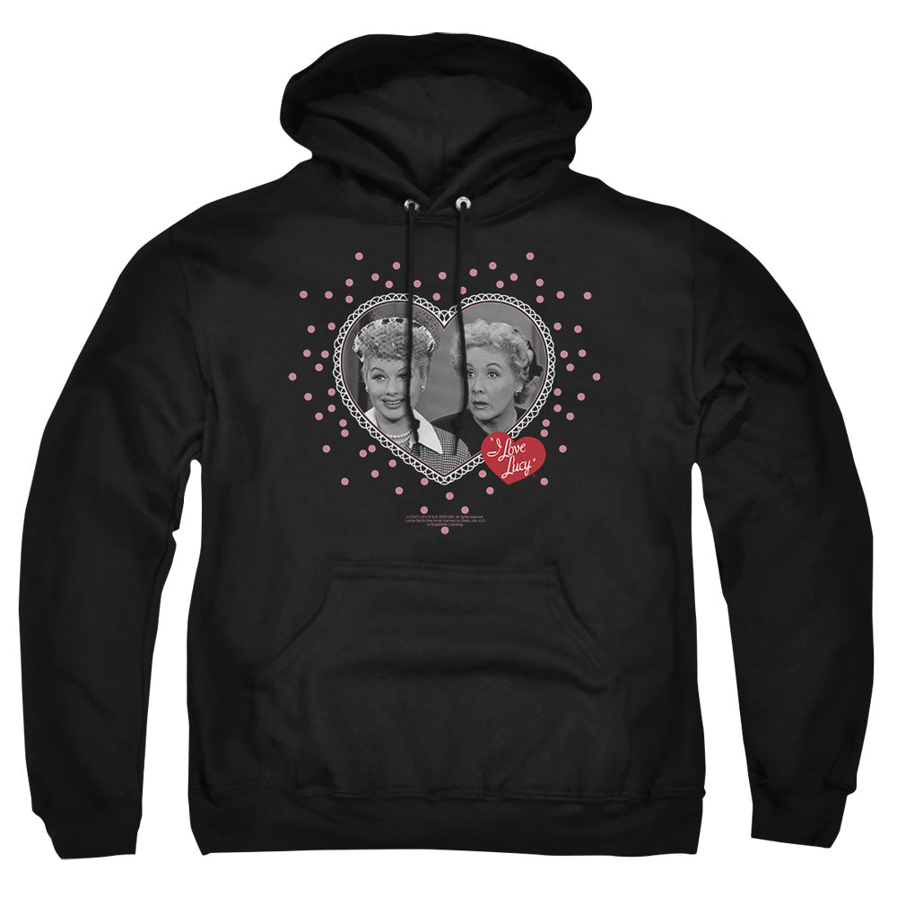 I Love Lucy Hearts And Dots Pullover Hoodie