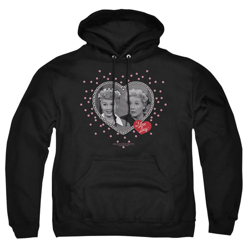 I Love Lucy Hearts And Dots Pullover Hoodie