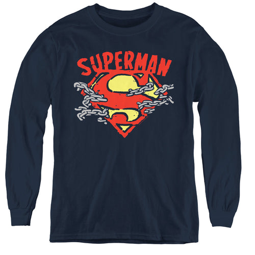 Superman Chain Breaking Youth Long Sleeve T-Shirt
