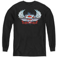 Superman Chrome Wings Shield Youth Long Sleeve T-Shirt