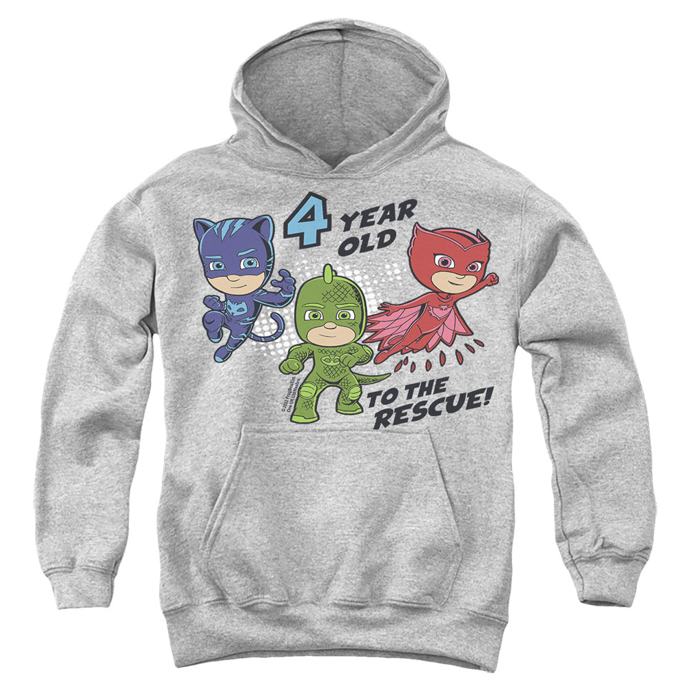 PJ Masks 4 Year Old to the Rescue Birthday Youth Hoodie