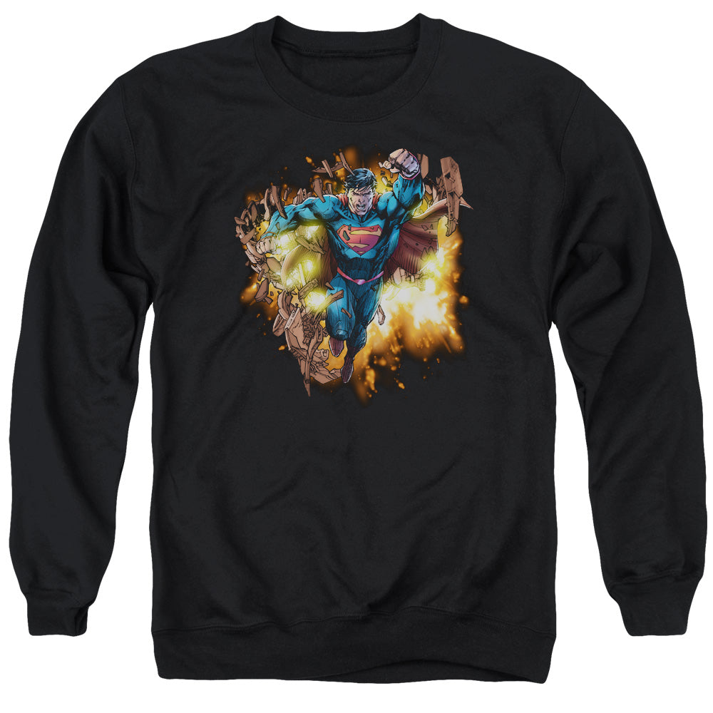 Superman Blasting Through Crewneck Sweatshirt