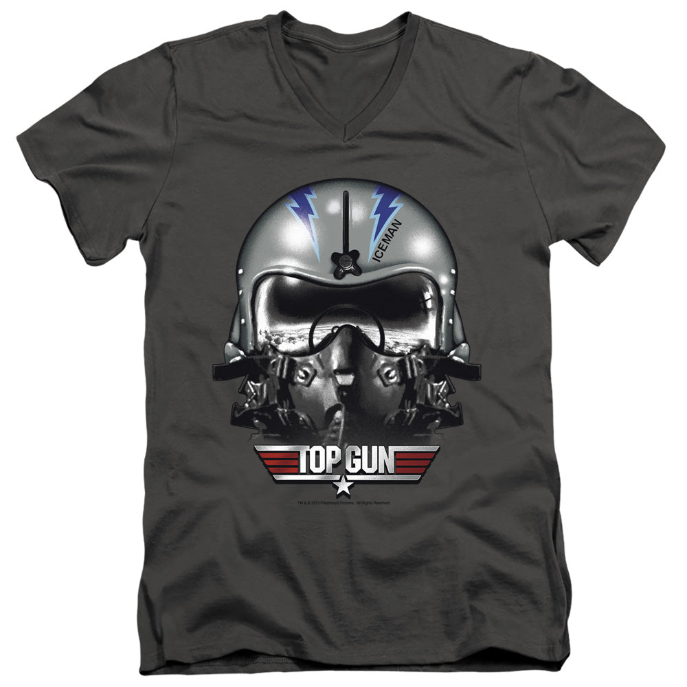 Top Gun Iceman Helmet V-Neck T-Shirt