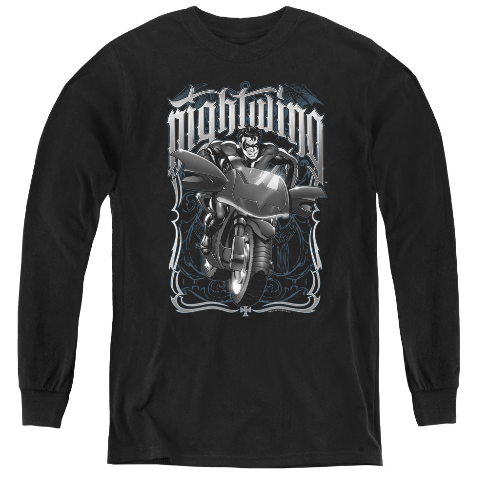 Batman Nightwing Biker Youth Long Sleeve T-Shirt