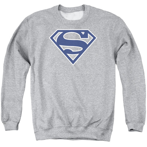 Superman Navy & White Shield Athletic Heather Crewneck Sweatshirt