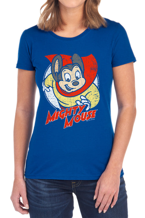 Mighty Mouse Mighty Circle Womens T-Shirt