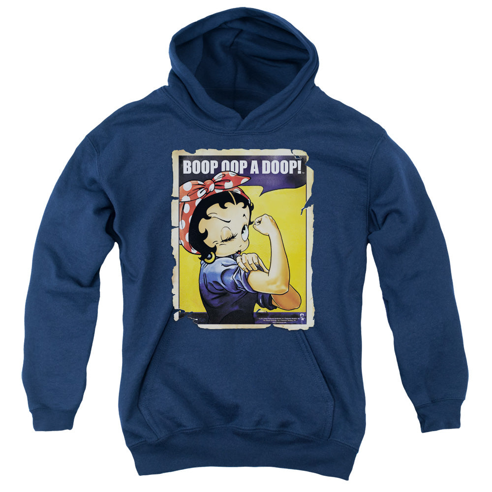 Betty Boop Power Navy Youth Hoodie