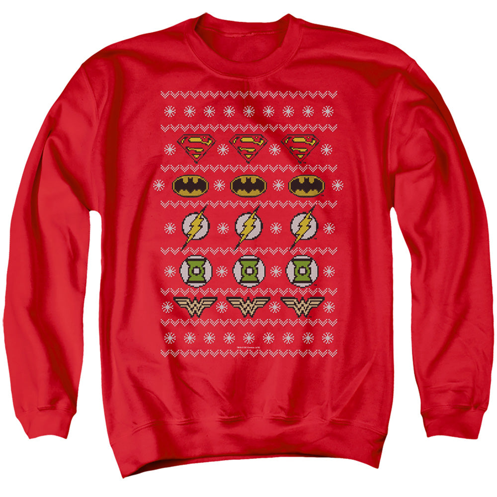 Justice League Justice Shields Christmas Sweater 
 
 Crewneck Sweatshirt