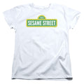 Sesame Street Logo White Womens T-Shirt