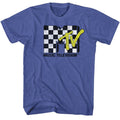 Checkered MTV t-shirt in royal heather