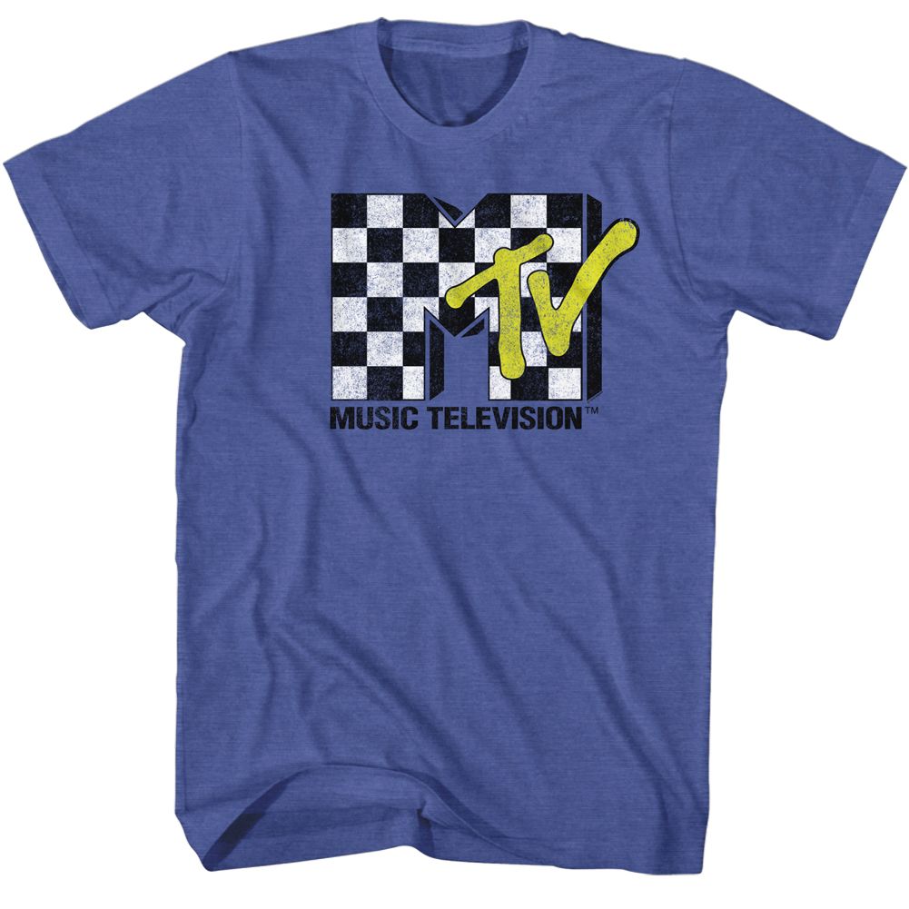 Checkered MTV t-shirt in royal heather