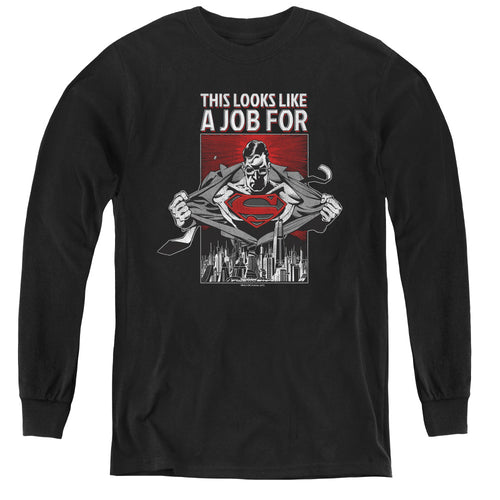 Superman Watchful Eye Youth Long Sleeve T-Shirt
