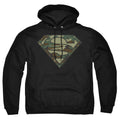 Superman Camo Logo Black Pullover Hoodie