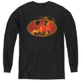 Batman Flames Logo Youth Long Sleeve T-Shirt