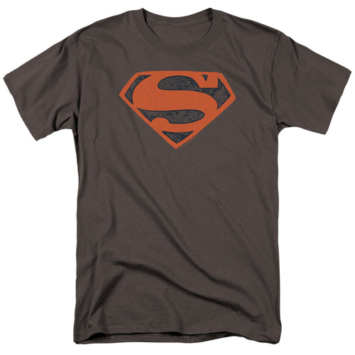 Superman Vintage Shield Collage Charcoal T-Shirt