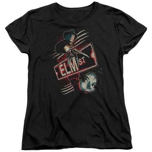 A Nightmare on Elm Street Street Sign Womens T-Shirt