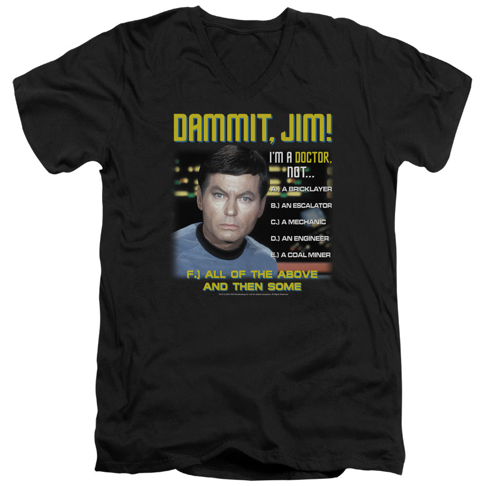 Star Trek Dammit Jim All of the Above V-Neck T-Shirt