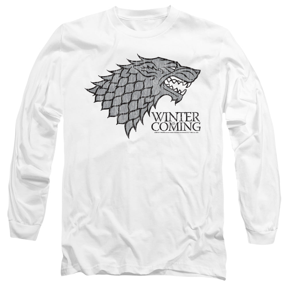 Game of Thrones Startk Winter Is Coming On White Long Sleeve T-Shirt