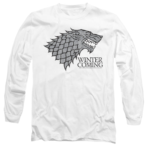Game of Thrones Startk Winter Is Coming On White Long Sleeve T-Shirt