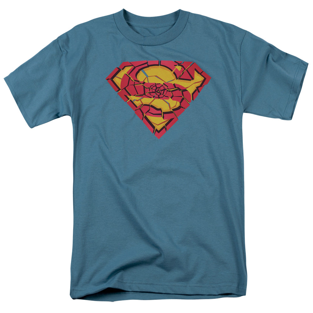 Superman Shattered Shield Slate T-Shirt