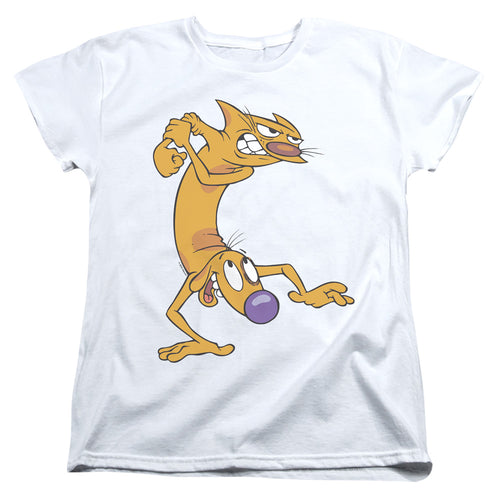 CatDog Ready To Fight Womens T-Shirt