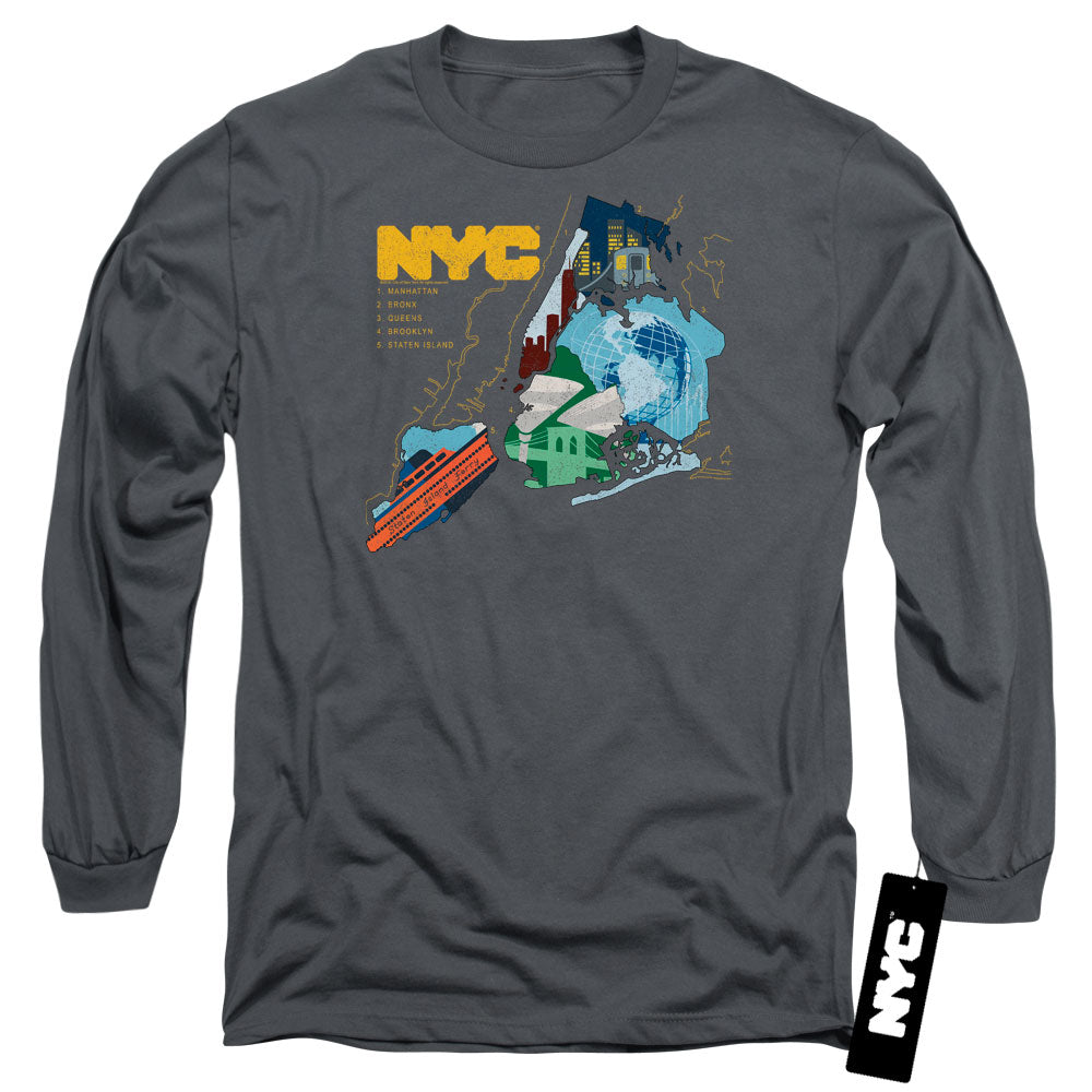 New York City Five Boroughs Long Sleeve T-Shirt