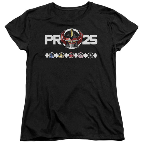 Mighty Morphin Power Rangers Megazord 25 Womens T-Shirt