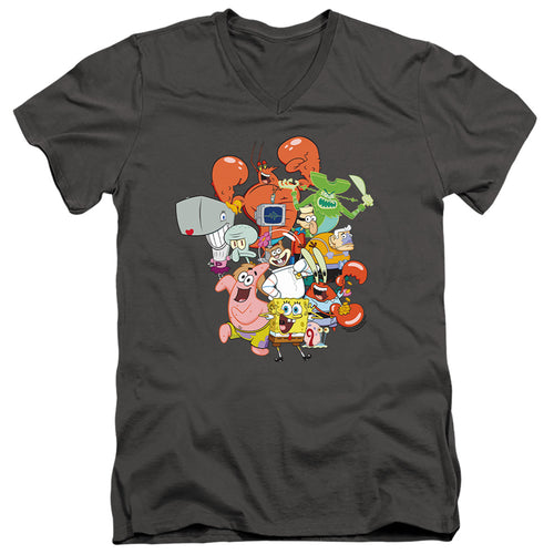 Spongebob Squarepants The Whole Gang V-Neck T-Shirt