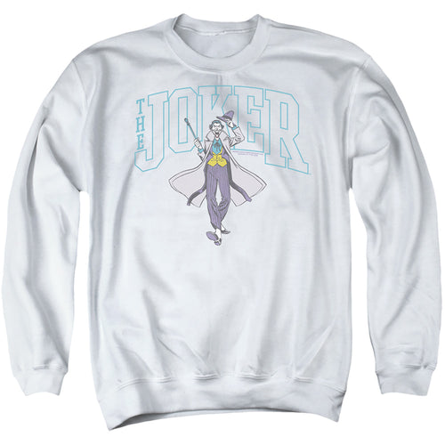The Batman Joker Varsity on White Crewneck Sweatshirt