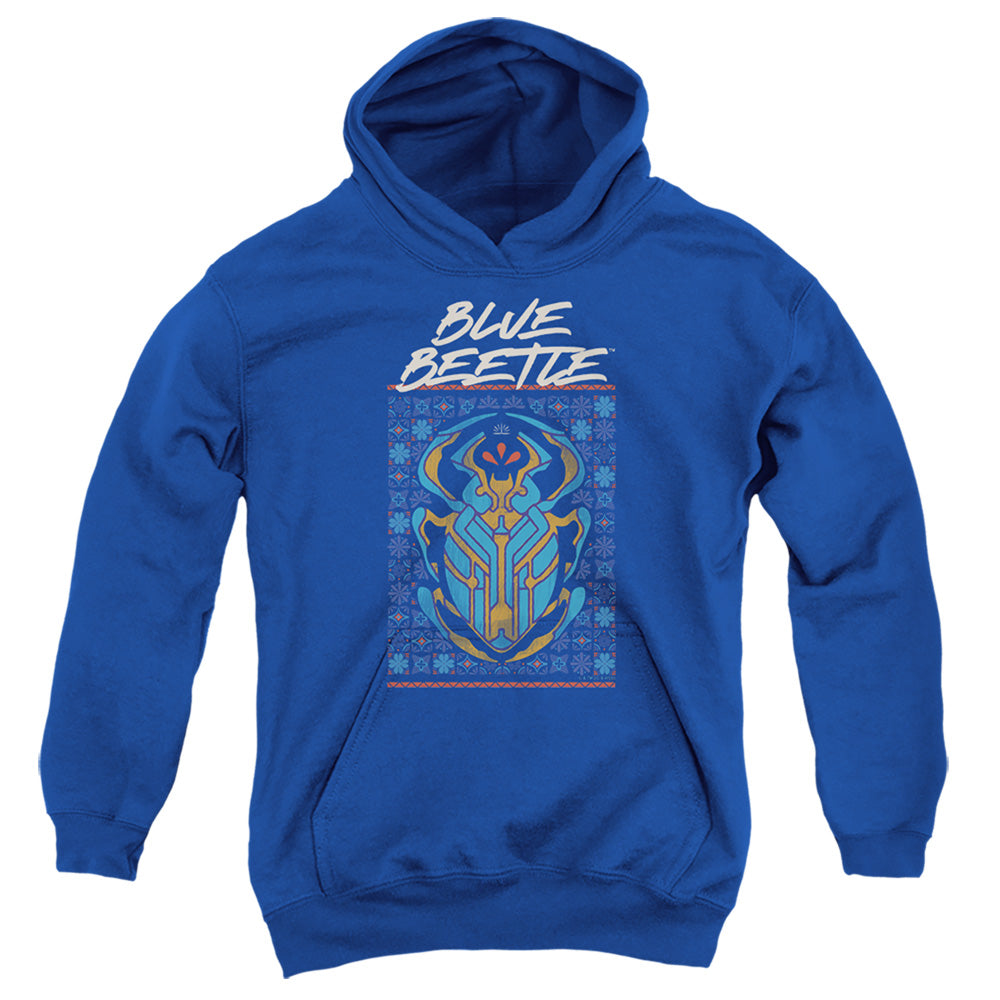 Blue Beetle Stylized Scarab Youth Hoodie
