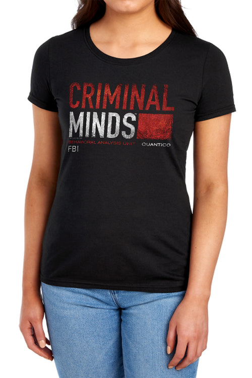 Criminal Minds Title Card Womens T-Shirt
