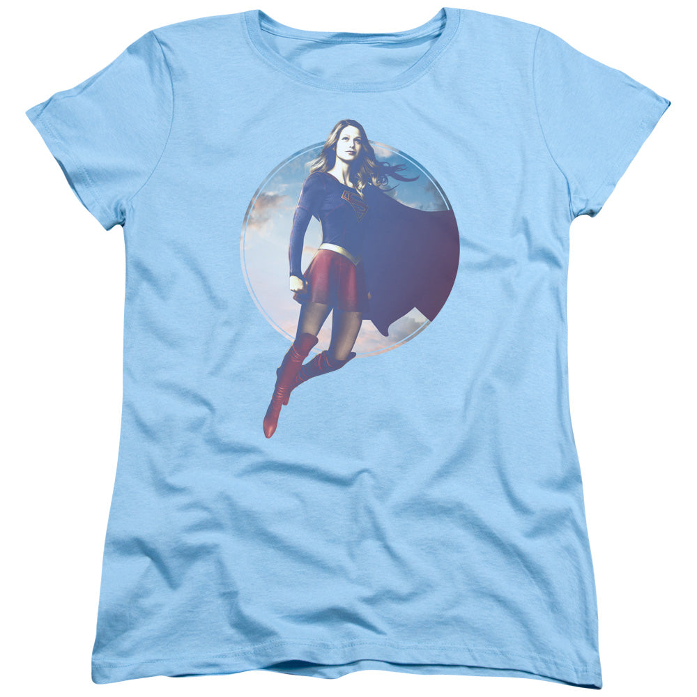 Supergirl Cloudy Circle Womens T-Shirt