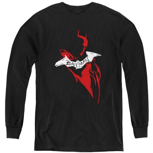 The Batman Hand Drawn Silhouette Youth Long Sleeve T-Shirt