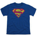 Superman Classic Logo Distressed Royal Youth/Toddler T-Shirt
