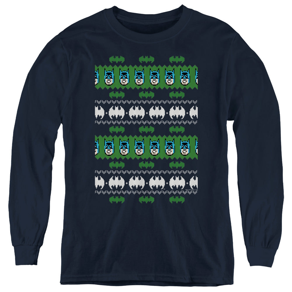 Batman Batman Christmas Sweater Youth Long Sleeve T-Shirt