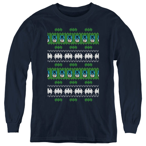 Batman Batman Christmas Sweater Youth Long Sleeve T-Shirt