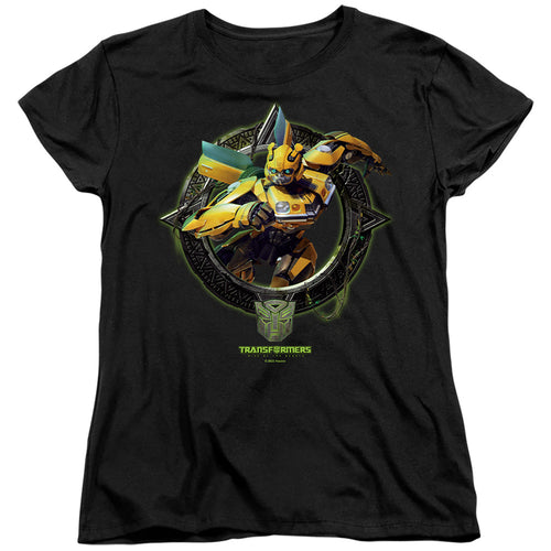 Transformers Bumblebee Circle Frame Womens T-Shirt