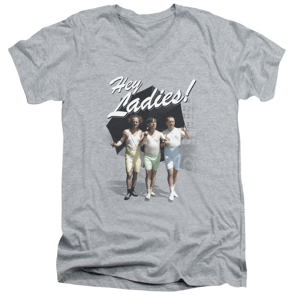 The Three Stooges Hey Ladies V-Neck T-Shirt