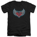 Superman Steel Wings Logo V-Neck T-Shirt