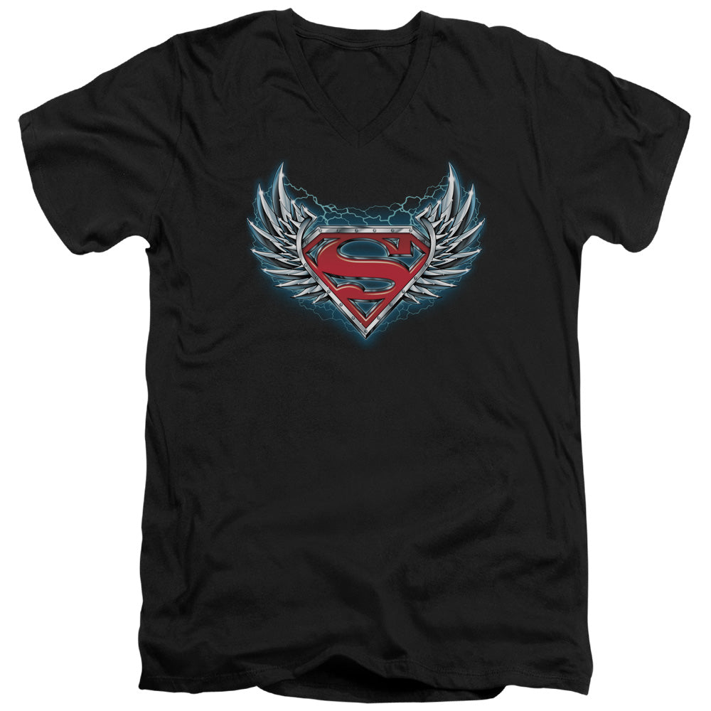 Superman Steel Wings Logo V-Neck T-Shirt