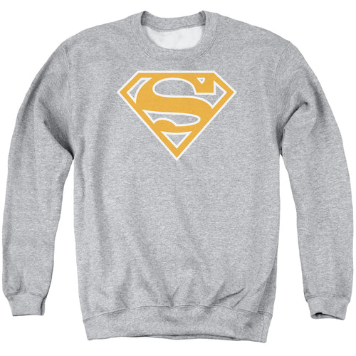 Superman Burnt Orange&white Shield Crewneck Sweatshirt