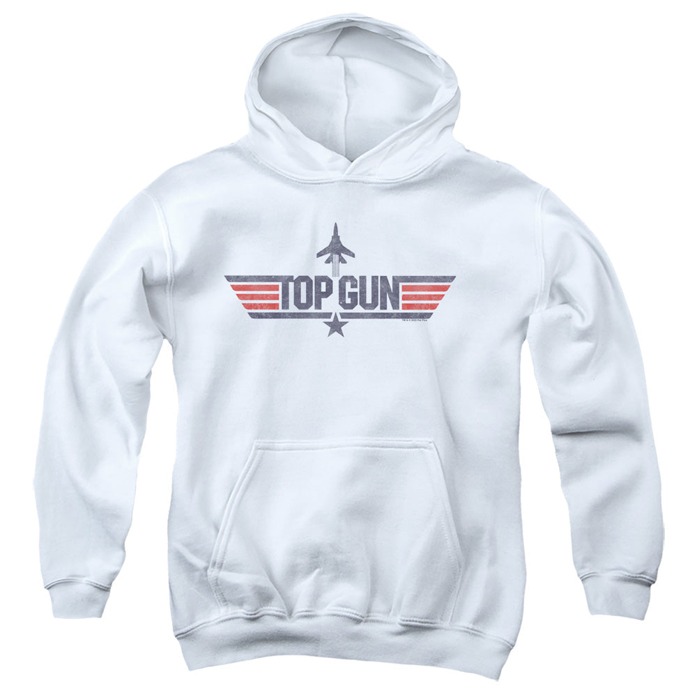 Top Gun Logo White Youth Hoodie