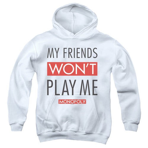 Monopoly My Friends White Youth Hoodie