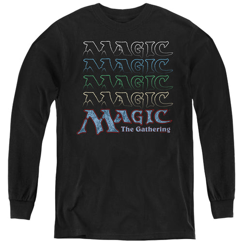 Magic the Gathering Retro Logo Repeat Youth Long Sleeve T-Shirt
