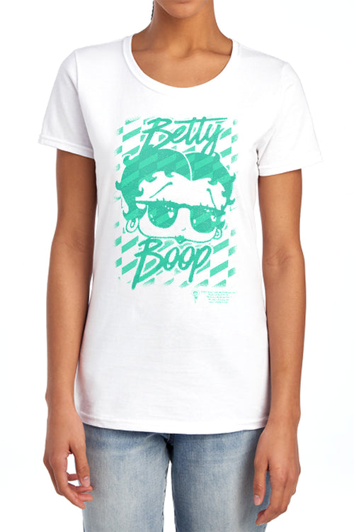 Betty Boop Summer Shades White Womens T-Shirt