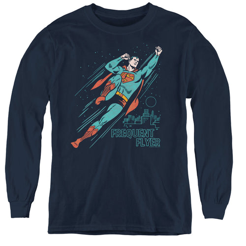 Superman Frequent Flyer Youth Long Sleeve T-Shirt